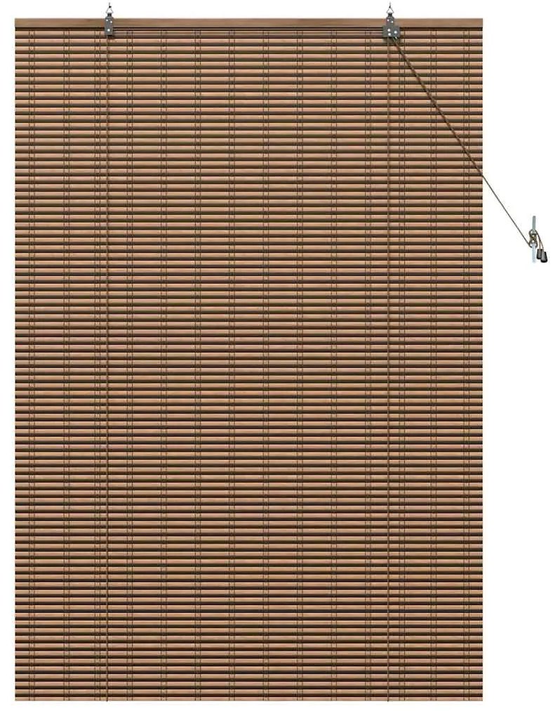vidaXL Ρολό Παραθύρου με κουρτίνες Καφέ 120 x 160 cm Μπαμπού