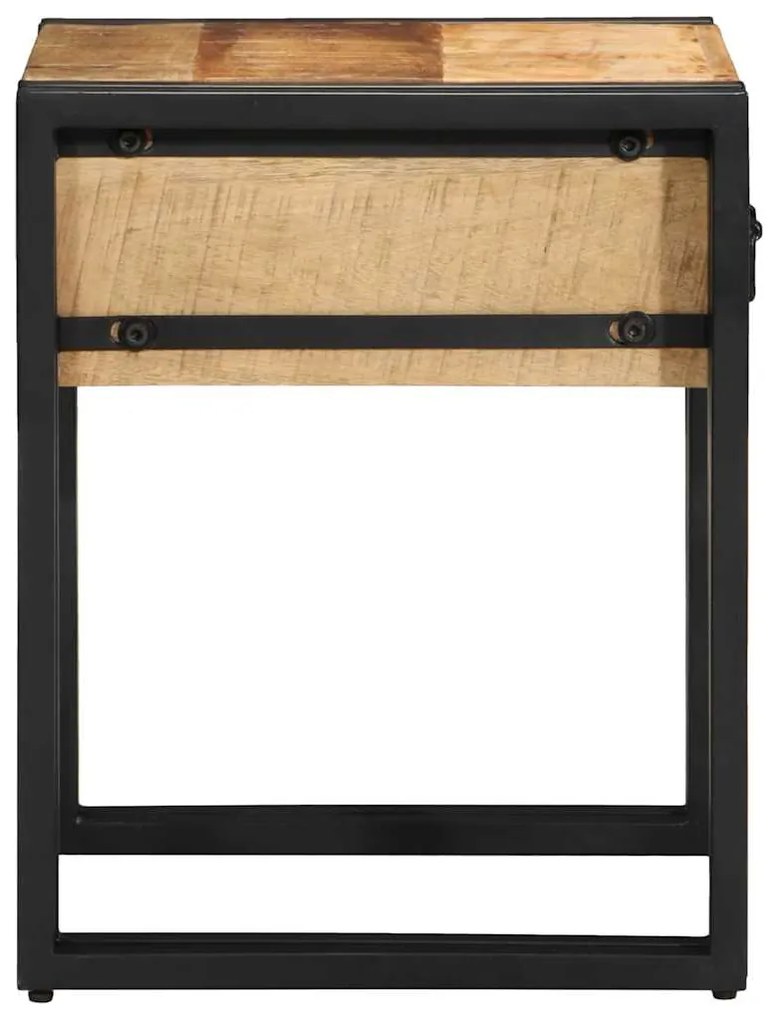 vidaXL End Table Καφέ και Μαύρο 40 x 40 x 50 cm Στερεό ξύλο μάνγκο