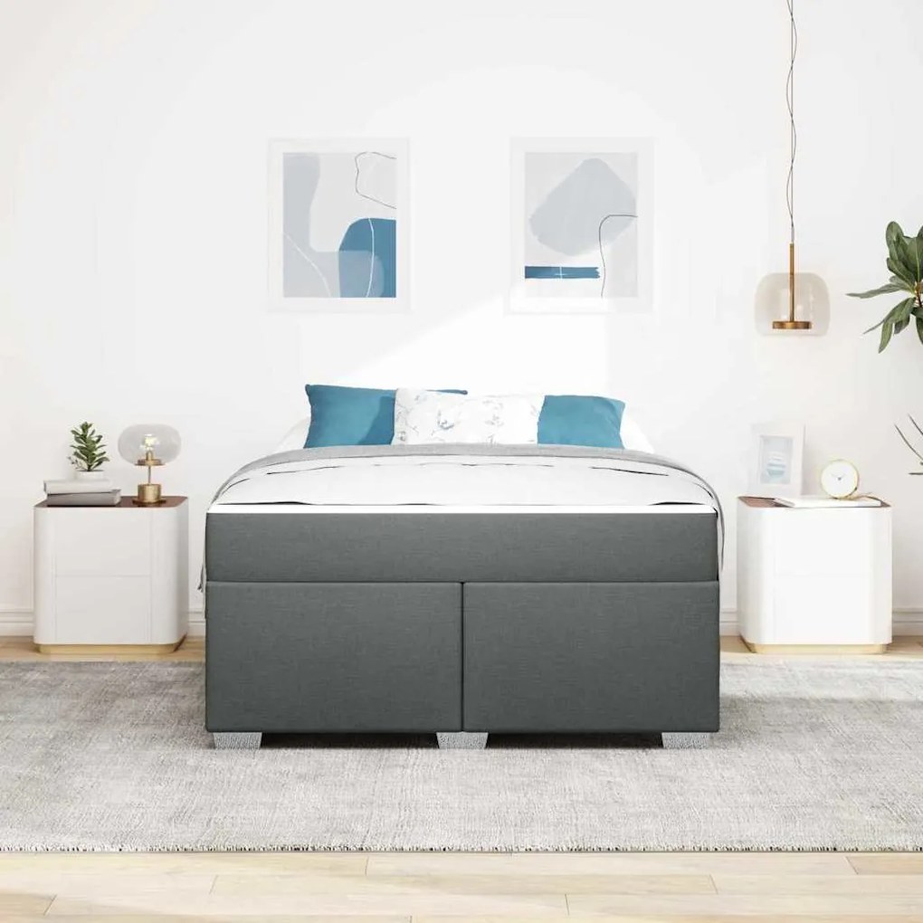 vidaXL Σκελετός Κρεβατιού Άλλο Σκούρο γκρι 140 x 200 cm ύφασμα