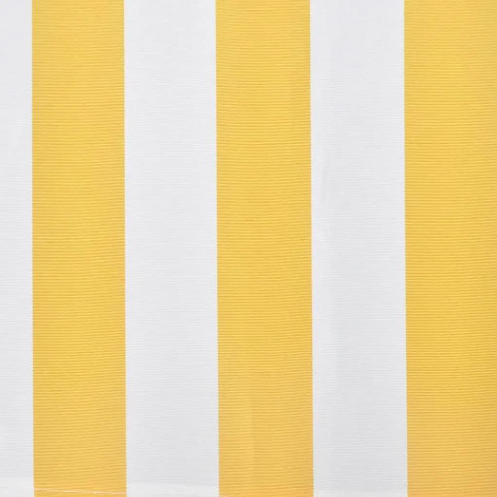 Τέντα Αναδιπλούμενη Κίτρινο/Λευκό 400 εκ. με Μοτέρ - Κίτρινο