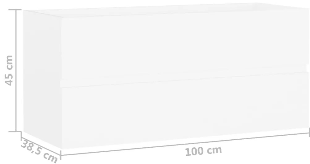 vidaXL Ντουλάπι Νιπτήρα Λευκό 100 x 38,5 x 45 εκ. από Επεξ. Ξύλο