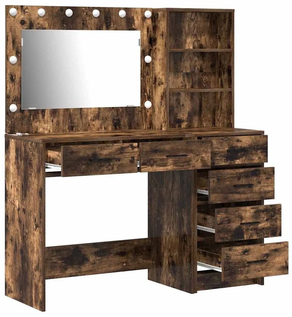 vidaXL Τραπέζι περιποίησης με συρτάρι 2 pcs Καφέ 78.5 x 41 x 135 εκ