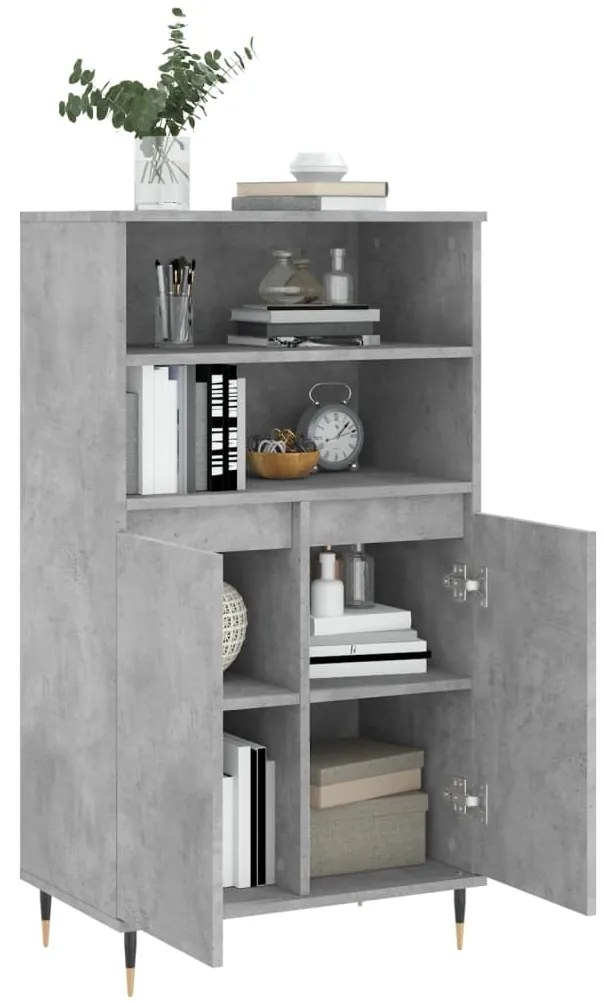 vidaXL Ντουλάπι Γκρι σκυροδέματος 60x36x110 εκ. από Επεξεργασμένο Ξύλο