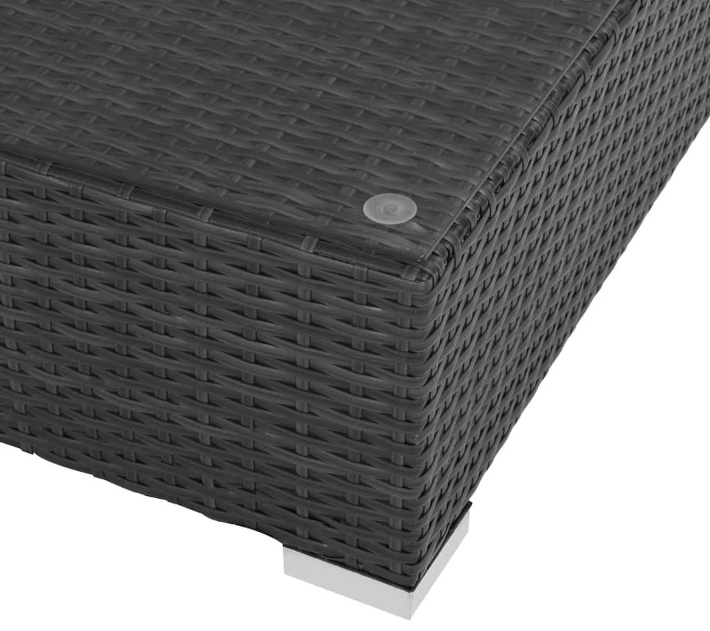 vidaXL Σαλόνι Κήπου 6 Τεμαχίων Μαύρο από Συνθετικό Ρατάν με Μαξιλάρια