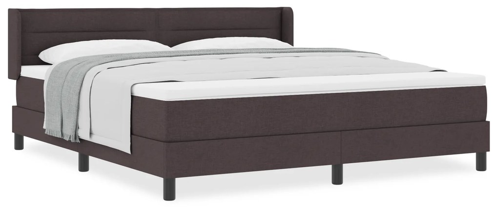 vidaXL Κρεβάτι με ελατήρια Σκούρο Καφέ 180 x 200 cm Ύφασμα και αφρός