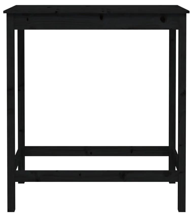Τραπέζι Μπαρ μαύρος 100x50x110 εκ. από Μασίφ Ξύλο Πεύκου - Μαύρο