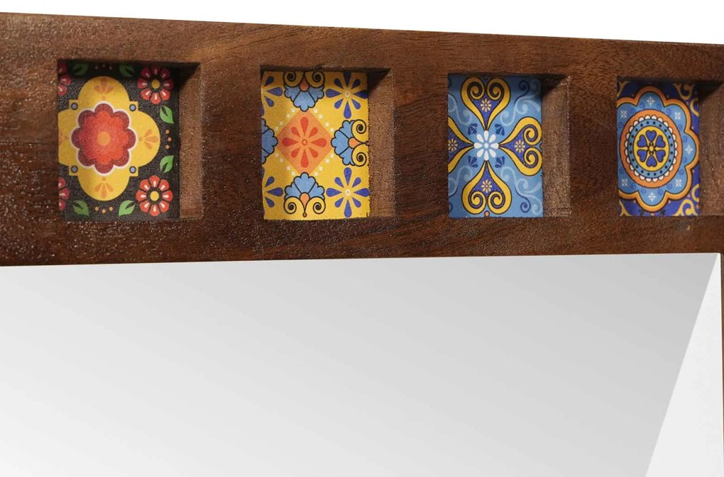 vidaXL Καθρέφτης Μπάνιου Καρυδιά 50 x 70 x 3 εκ. Στερεό ξύλο μάνγκο