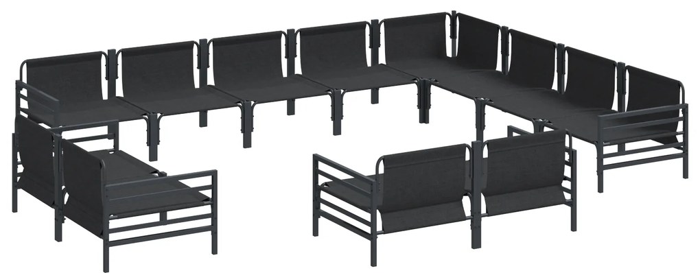 vidaXL Σετ Καναπέ Κήπου 12 pcs Ανθρακί Ατσάλι