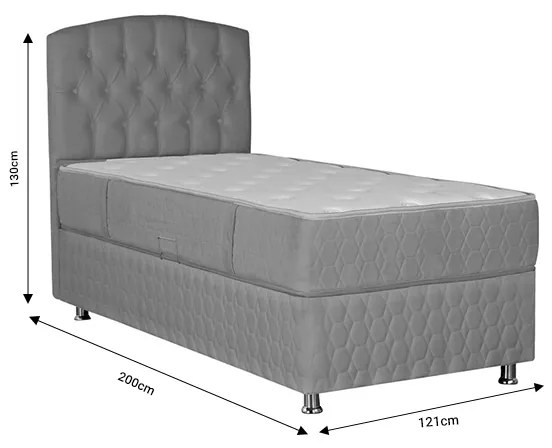 Κρεβάτι Lanse pakoworld μονό με αποθηκευτικό χώρο ανθρακί βελούδο 120x200εκ