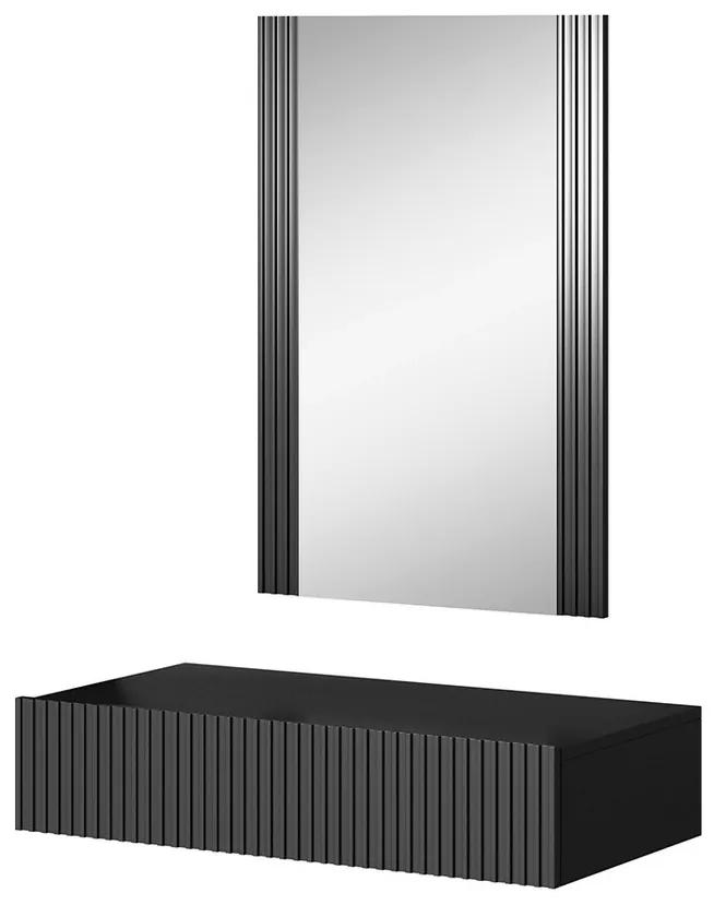 Τουαλέτα Charlotte J111, Ανθρακί, Καθρέφτης, 97x80x42cm, 17 kg | Epipla1.gr