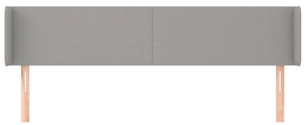 vidaXL Κεφαλάρι με Πτερύγια Ανοιχτό Γκρι 203x16x78/88 εκ. Υφασμάτινο