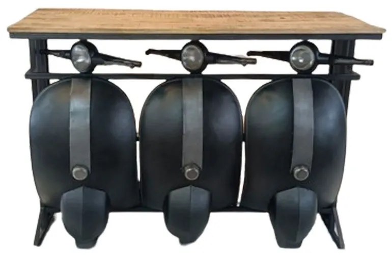 ΚΟΝΣΟΛΑ VESPA ΜΑΥΡΟ ΑΣΗΜΙ ΦΥΣΙΚΟ 138x52x100