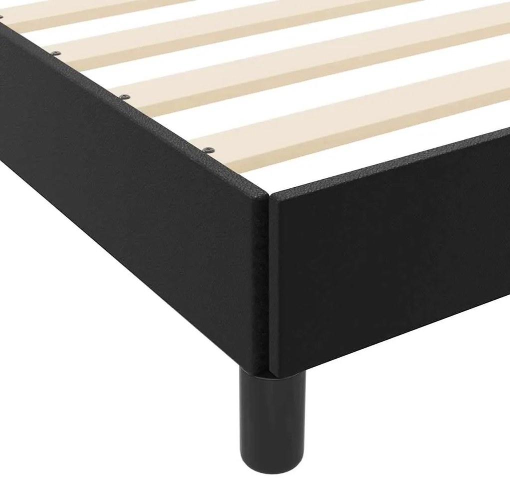 vidaXL Κρεβάτι με στρώμα Μαύρο 90 x 200 cm Τεχνητό δέρμα