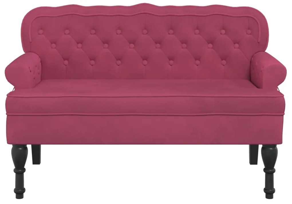 vidaXL Παγκάκι με Πλάτη Μπορντό 119,5x64,5x75 εκ. Βελούδινο