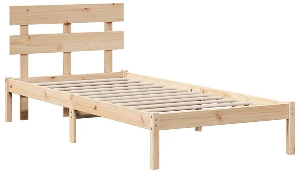 vidaXL Σκελετός Κρεβατιού Καφέ 100 x 200 cm Μασίφ ξύλο πεύκου