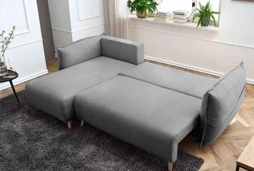 Corner Sofa-Bed Puffy - Grey Grey