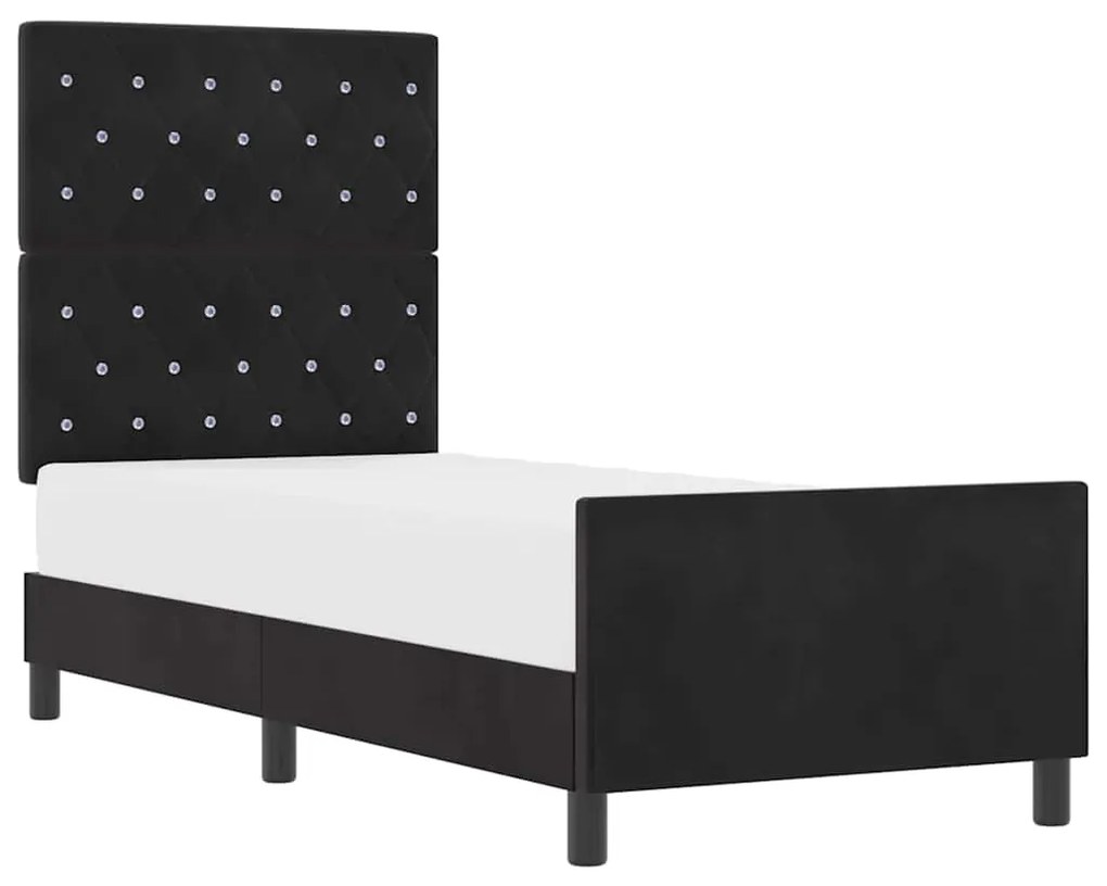 vidaXL Σκελετός Κρεβατιού με κεφαλάρι Μαύρο 80 x 200 cm Βελούδο
