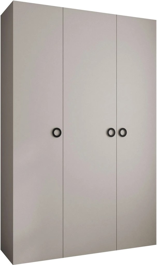 Ντουλάπα Como I 160 Τρίφυλλη-Cashmere - Μαύρο