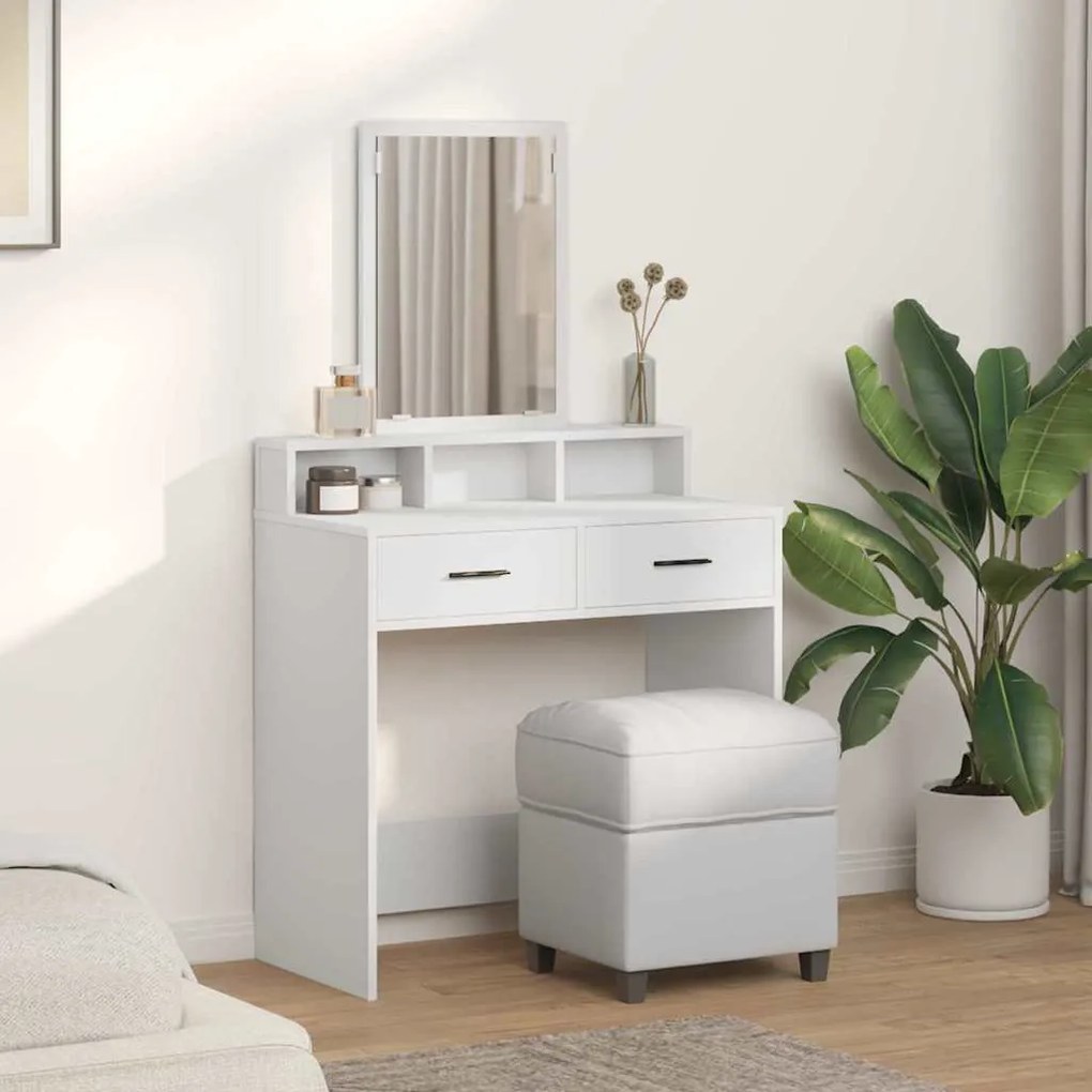 vidaXL Κομμό Υπνοδωματίου Λευκό 79 x 41 x 140 εκ. Επεξεργασμένο ξύλο