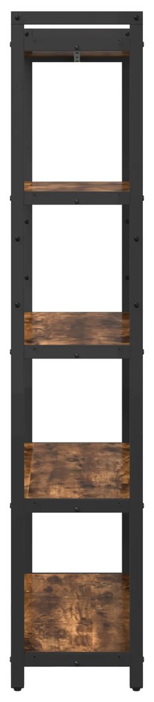vidaXL Βιβλιοθήκη Καπνιστή δρυς 80 x 30 x 153 εκ Επεξεργασμένο ξύλο
