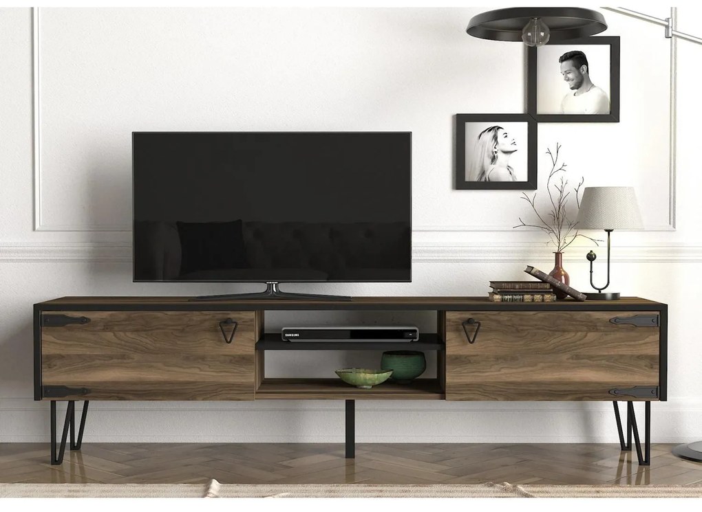 Έπιπλο Τηλεόρασης ArteLibre Thira Σκούρο Καφέ 180x30x49cm-14410045