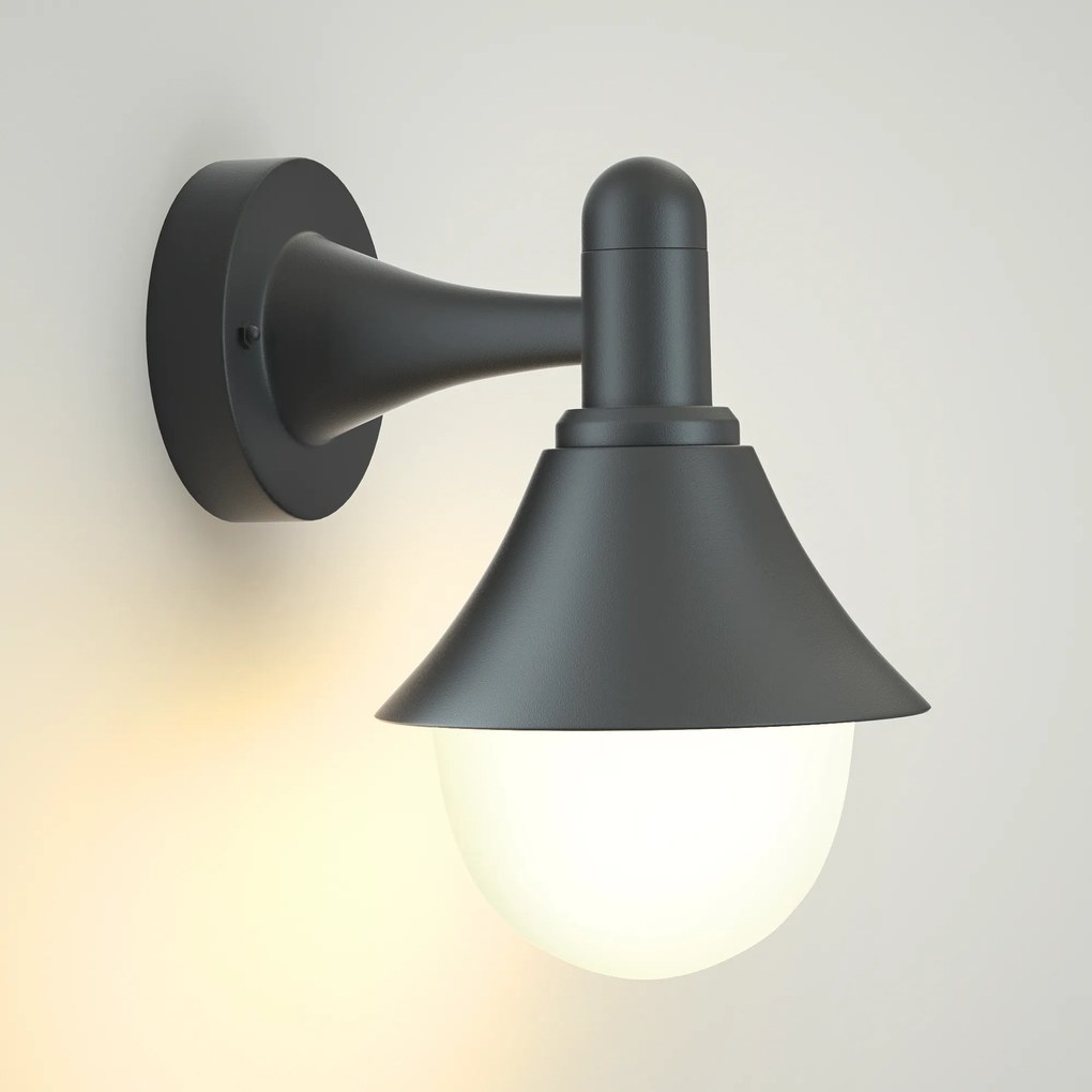 Απλίκα - Φανάρι Rabun 1xE27 Outdoor Wall Lamp Black D:24.5cmx23.5cm (80202514) - 80202514 - 80202514