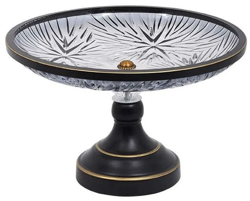 Τουρτιέρα Με Πόδι 373-223-976 31x21cm Grey Metal, Glass