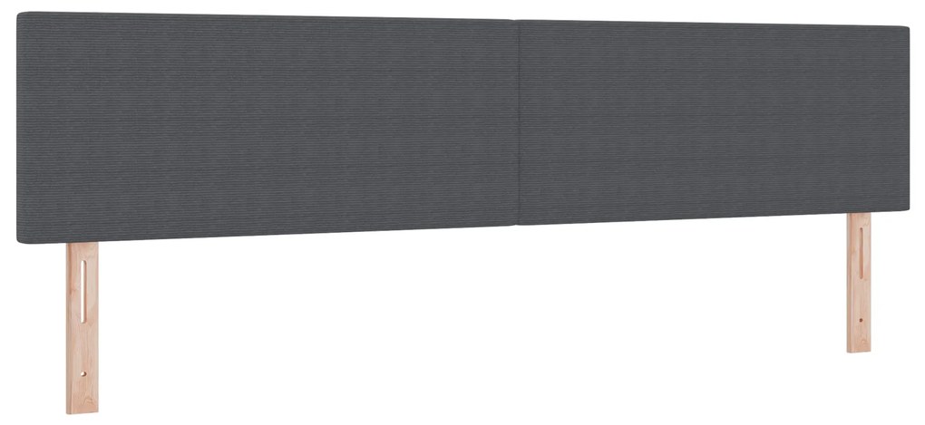 vidaXL LED Κεφαλάρι σε Απλό Σχεδιασμό Σκούρο Γκρι 100 εκ Υφασμάτινο Κορντούρας