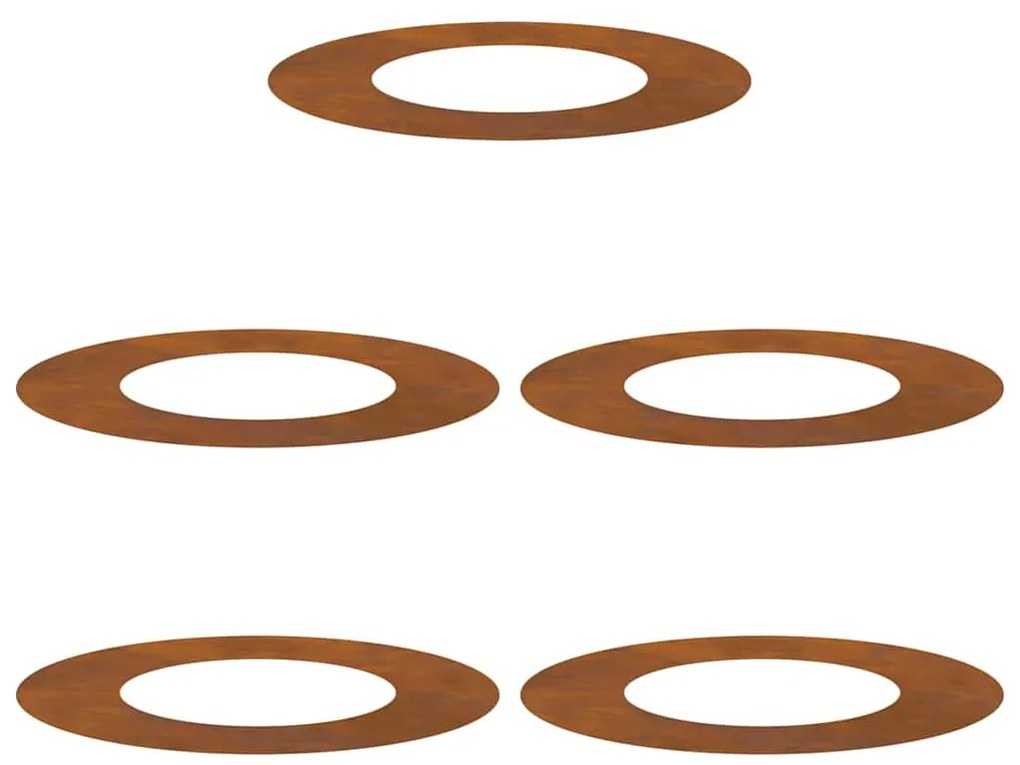 vidaXL Φλατ Δαχτυλίδια Δέντρων 5 pcs Καφέ Ø40 / 70 εκ.