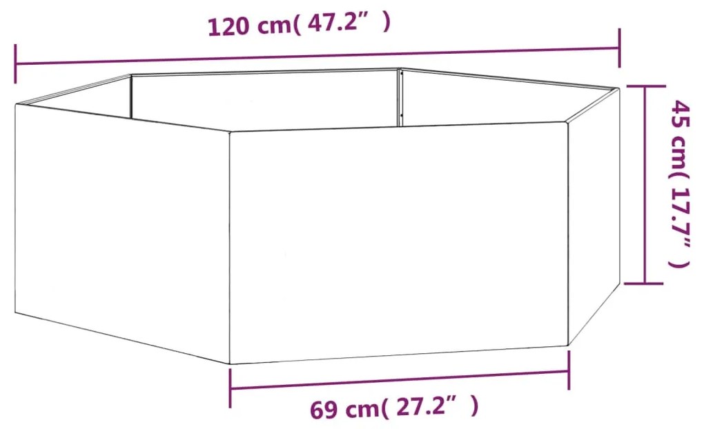 Ζαρντινιέρα Σκουρ. 138 x 120 x 45εκ. Ατσάλι Σκληρυθέν στον Αέρα - Καφέ