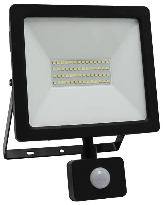 Adeleq Προβολέας LED SMD 50W Με Ανιχνευτή Κίνησης 4100K IP65 Μαύρο Με 50cm Καλώδιο 3-3905011