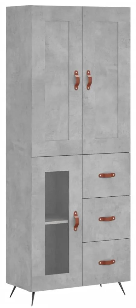 vidaXL Ντουλάπι Γκρι Σκυροδέματος 69,5x34x180 εκ. Επεξεργασμένο Ξύλο
