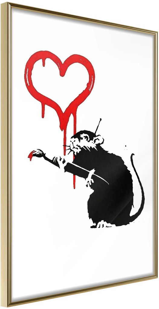 Αφίσα - Banksy: Love Rat - 20x30 - Χρυσό - Χωρίς πασπαρτού