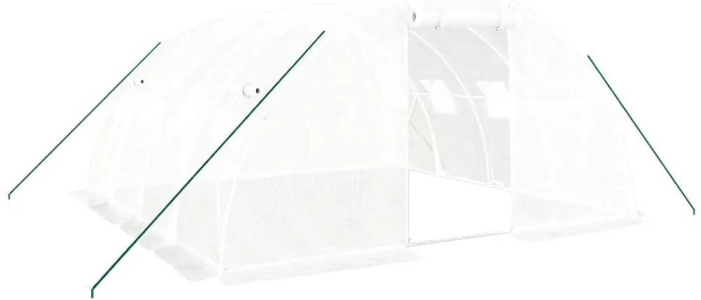 Θερμοκήπιο Λευκό 16 μ² 4 x 4 x 2 μ. με Ατσάλινο Πλαίσιο - Λευκό