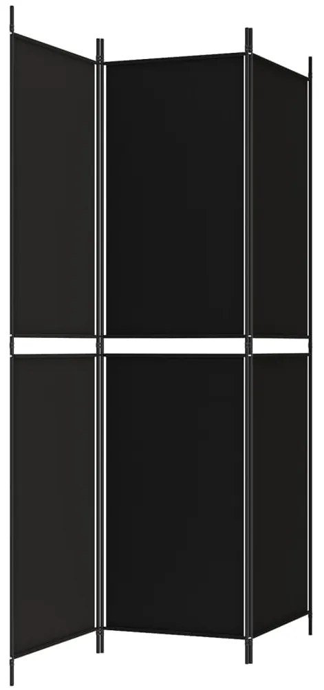 vidaXL Διαχωριστικό Δωματίου με 3 Πάνελ Μαύρο 150x200 εκ. από Ύφασμα
