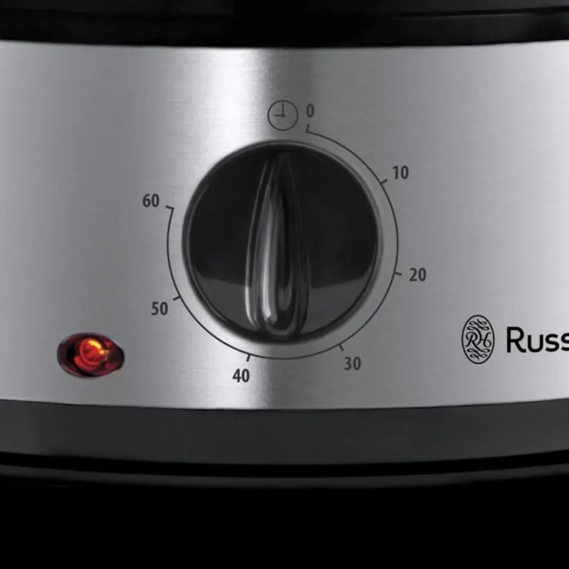Ατμομάγειρας Russell Hobbs 19270-56, 800W, 3 επίπεδα, 9 λίτρα, Χρονοδιακόπτης 60 λεπτά, Ανοξείδωτο ατσάλι