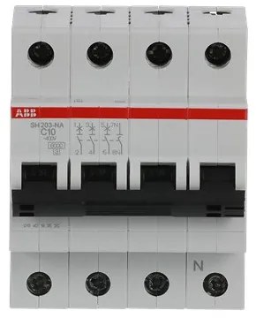 Αυτόματη Ασφάλεια SH203-C10NA Γκρι 10Α Καμπύλη C Ουδέτερος 6kA SH200 73433 ABB 73433