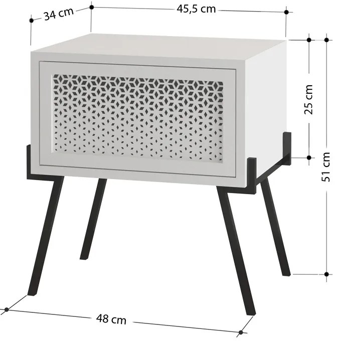 Κομοδίνο Naive Megapap χρώμα sapphire oak 48x34x51εκ.