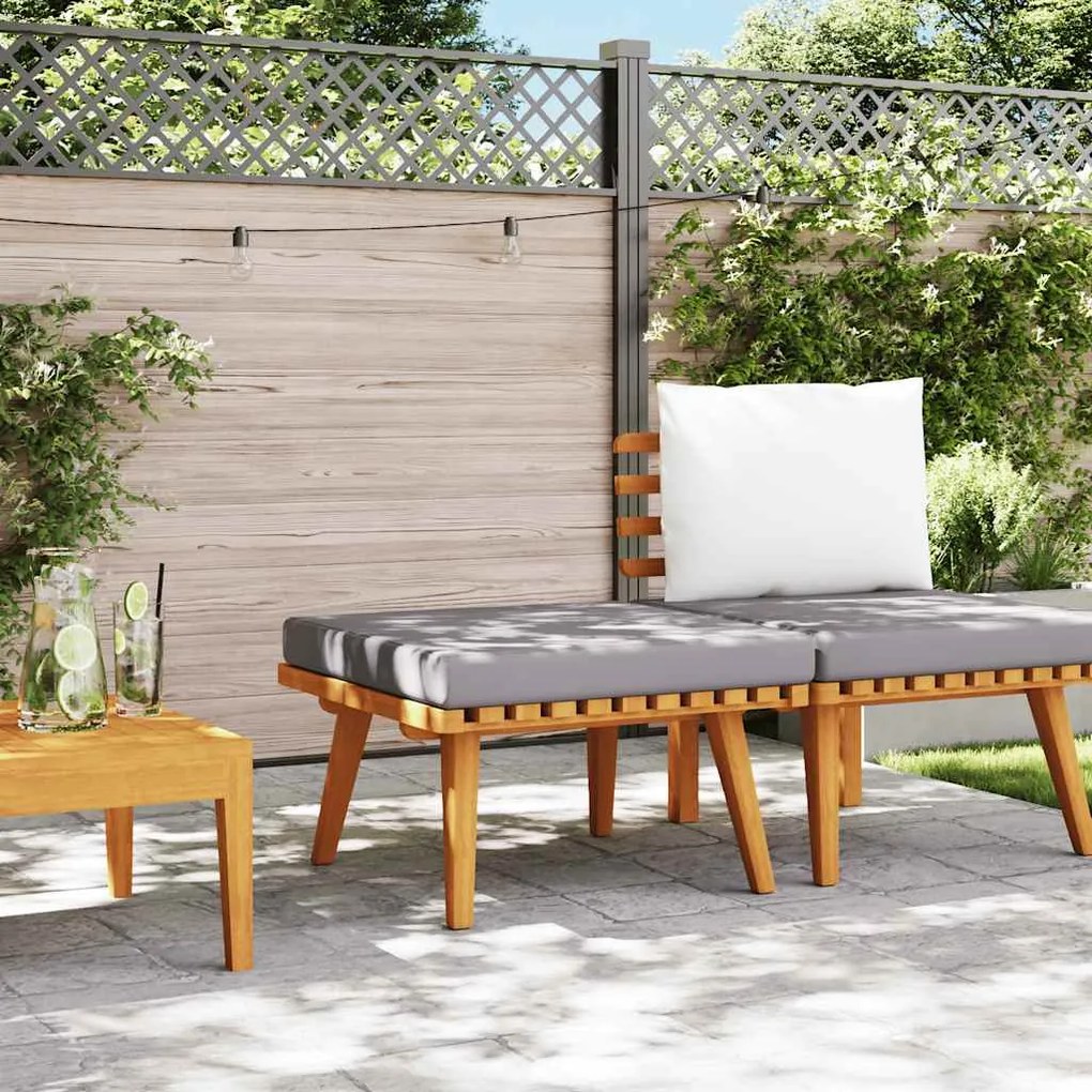 vidaXL Υποπόδιο Κήπου 60x60x29 εκ. από Μασίφ Ξύλο Ακακίας με Μαξιλάρι