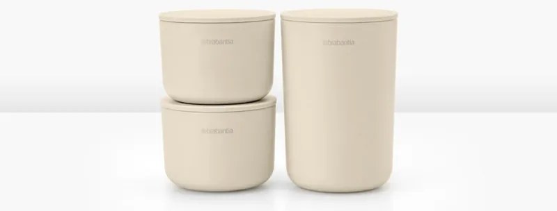 Σετ αποθήκευσης Brabantia ReNew 1006269, 3 τεμαχίων, μαλακός αντιολισθητικός πάτος, μπεζ