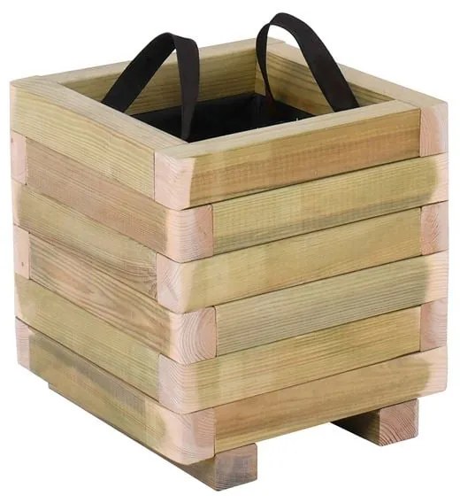 FLOWER POT WOOD Γλάστρα, Εμποτισμού Pine, Απόχρωση Φυσικό, 30x30x32cm