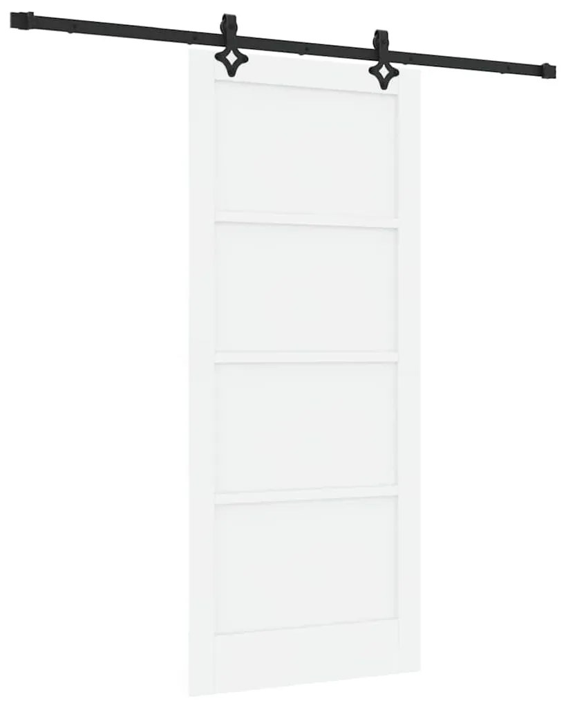 vidaXL Συρόμενη Πόρτα Λευκό και μαύρο 86 x 198.5 cm