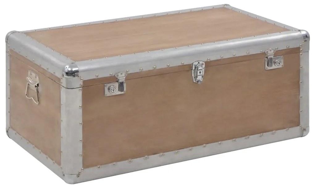 vidaXL Μπαούλο Αποθήκευσης Καφέ 91 x 52 x 40 εκ. από Μασίφ Ξύλο Ελάτης