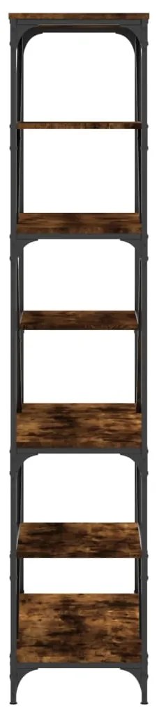 vidaXL Βιβλιοθήκη Καπνιστή Δρυς 91 x 36 x 176 εκ. Επεξεργ. Ξύλο/Ατσάλι