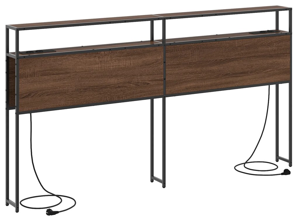 vidaXL Κεφαλάρι Αποθήκης Επιτοίχιο Καφέ δρυς 180 cm Επεξεργασμένο ξύλο