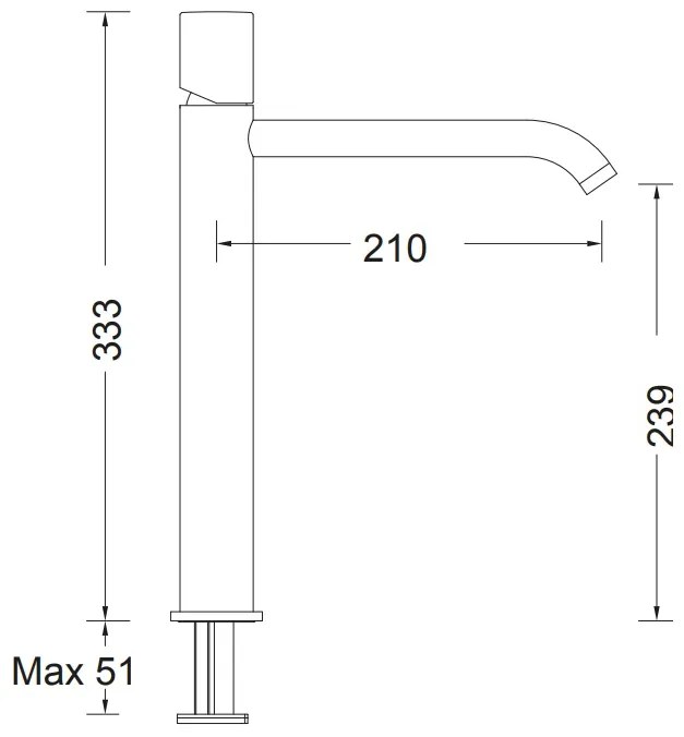 Μπαταρία νιπτήρα υψηλή Eletta Tecno-Inox