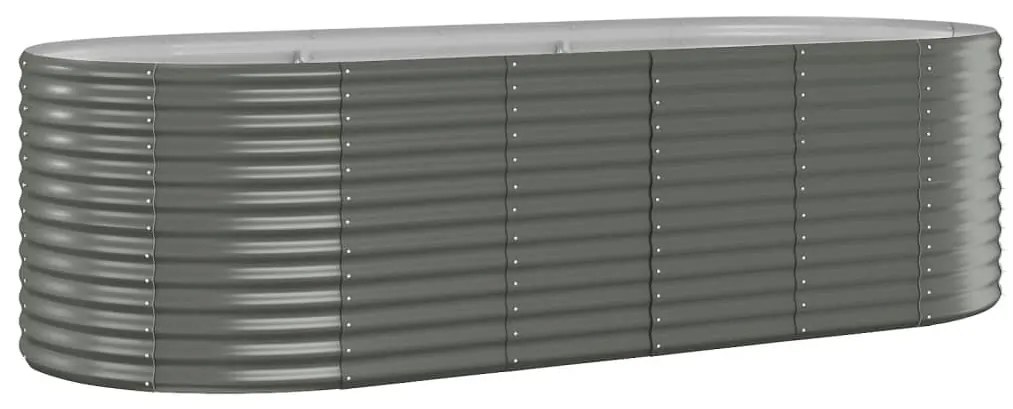 vidaXL Ζαρντινιέρα Γκρι 249x100x68 εκ. Γαλβανισμένος χάλυβας