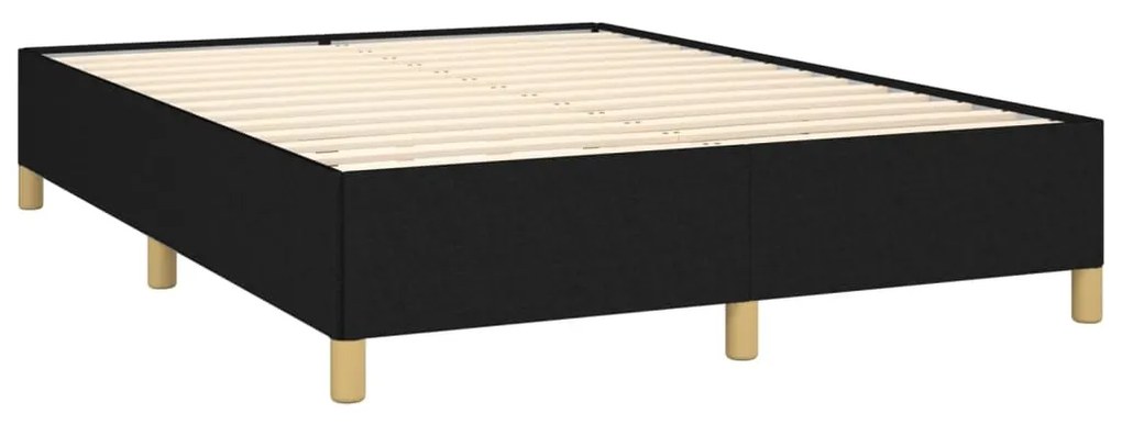 Κρεβάτι Boxspring με Στρώμα Μαύρο 140x200 εκ. Υφασμάτινο - Μαύρο