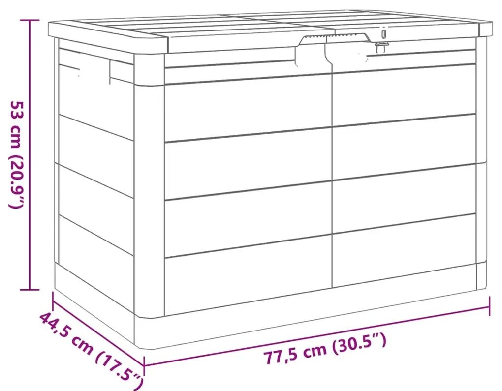 Κουτί Μαξιλαριών Εξ Χώρου Καφέ 77,5x44,5x53εκ Πολυπροπυλένιο - Καφέ