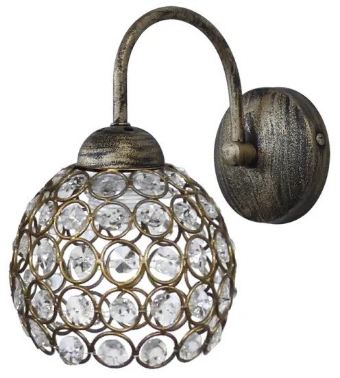 Φωτιστικό Τοίχου - Απλίκα Chris/AP Bronze 01-0266 Heronia Crystal, Metal